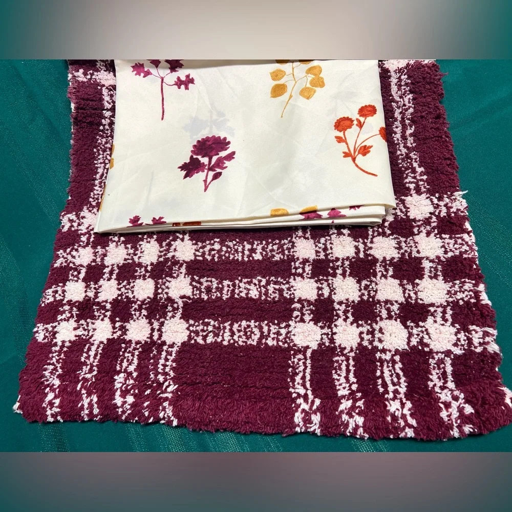 Shower curtain and mat and Bath Towel bundle
